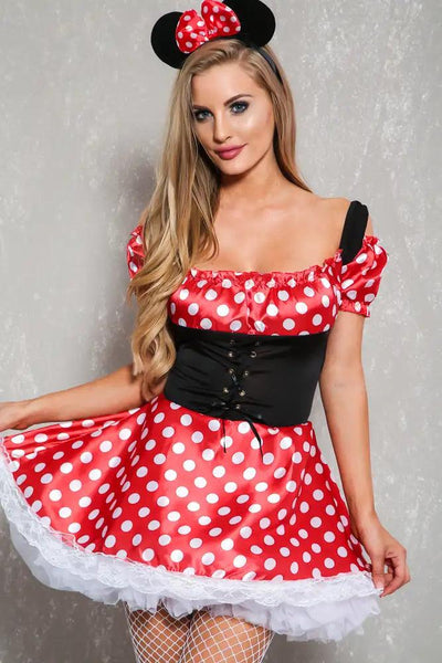 Red Black Sexy Mouse 3 Piece Costume - AMIClubwear