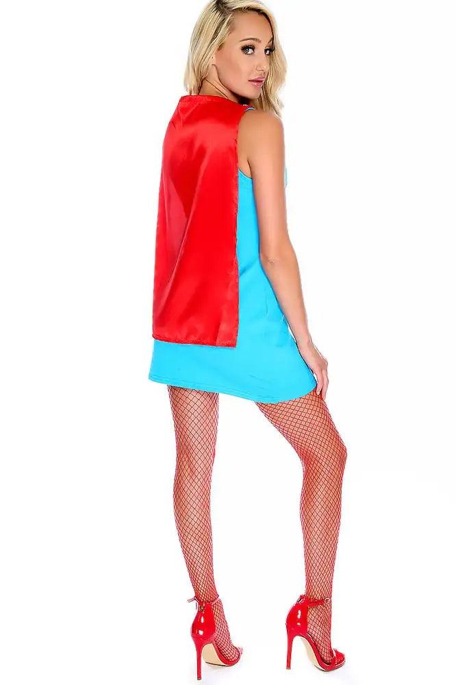 Red Blue Sexy Wonder Woman Hero 4 Pc Costume