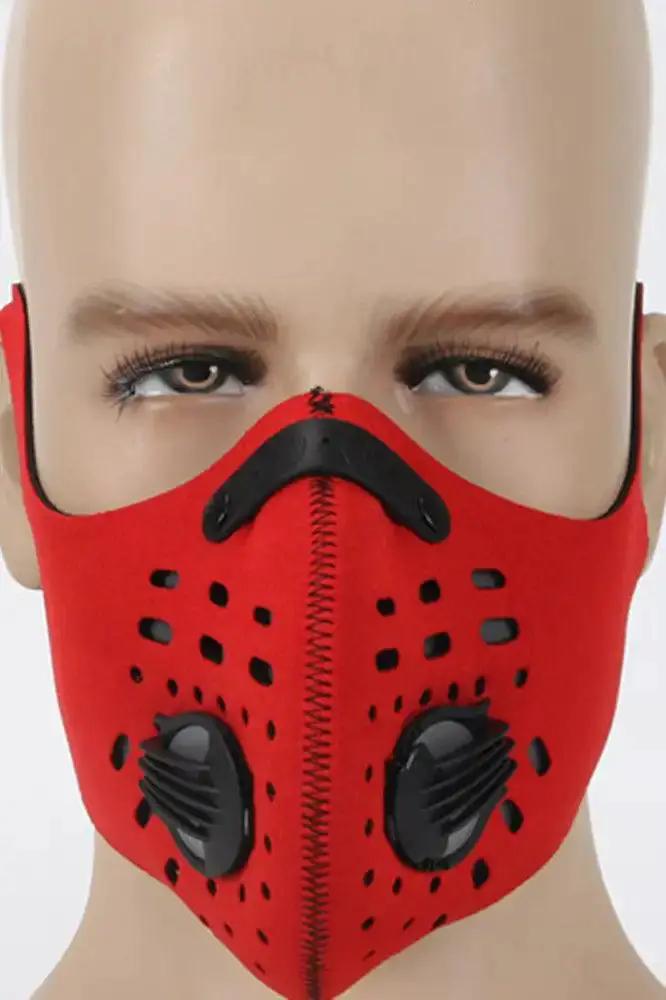 Red Double Respirator Filter Reusable Face Mask
