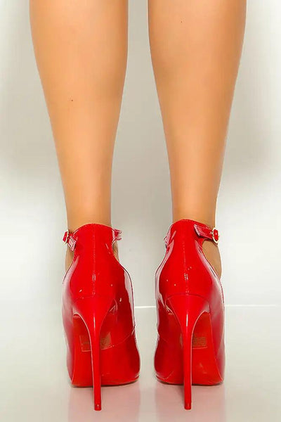 Red Patent Pointy Toe High Heels - AMIClubwear