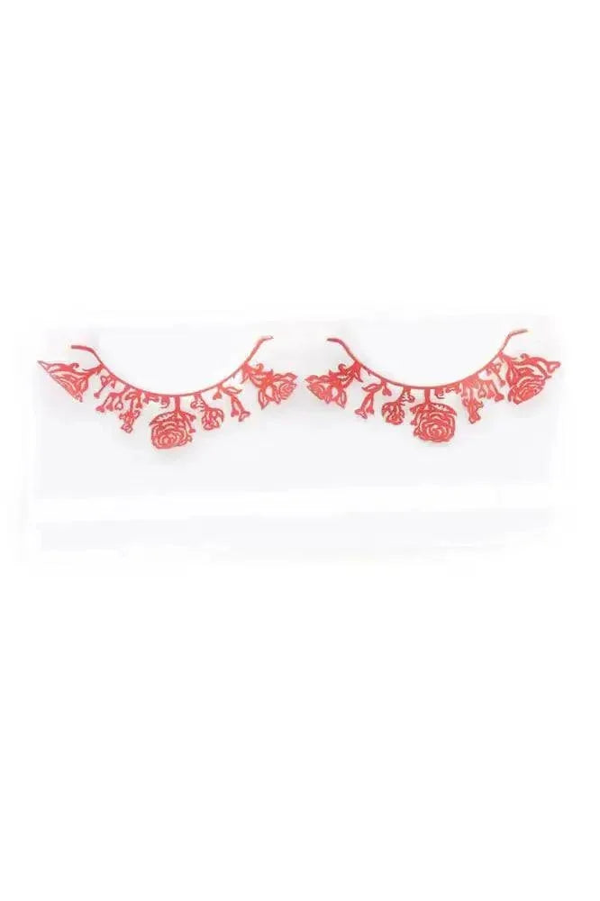 Red Plastic Design Faux Eyelashes