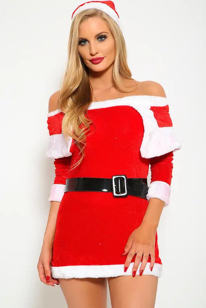 Red White 3 Pc. Naughty Santa Costume - AMIClubwear