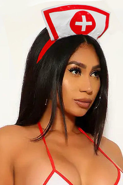 Red White Cross Nurse Headband Costume Accessory - AMIClubwear