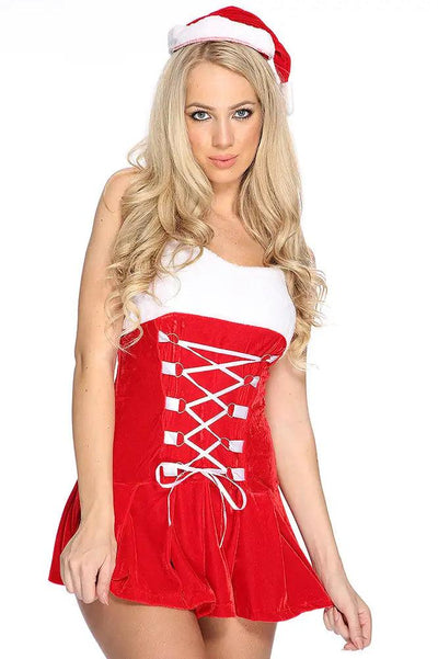 Red White Sexy Naughty Holiday Costume - AMIClubwear