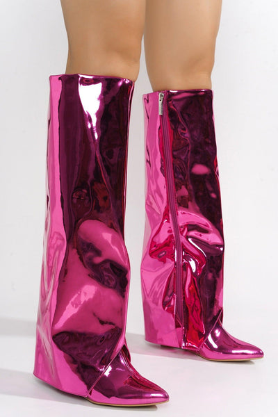 RESARA - PINK Thigh High Boots - AMIClubwear