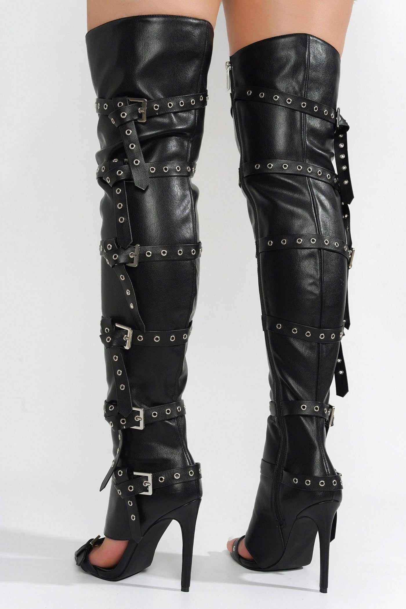REVENA - BLACK Thigh High Boots