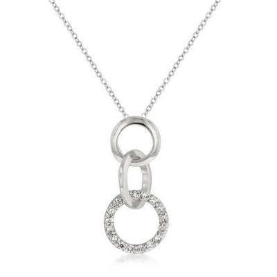 Rhodium Plated Finish Triplet Hoop Pendant - AMIClubwear