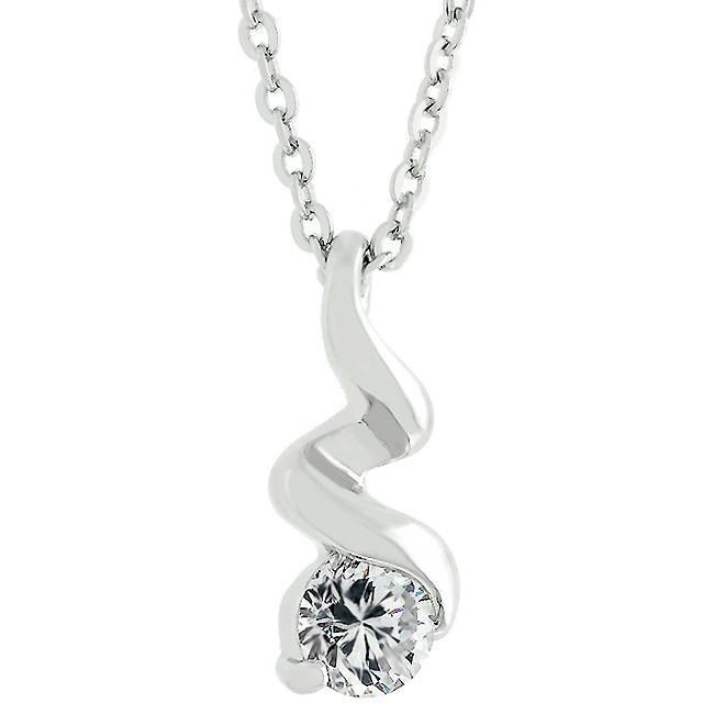 Rhodium Plated Finish Twist Pendant - AMIClubwear