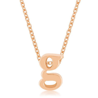 Rose Gold Finish Initial G Pendant - AMIClubwear