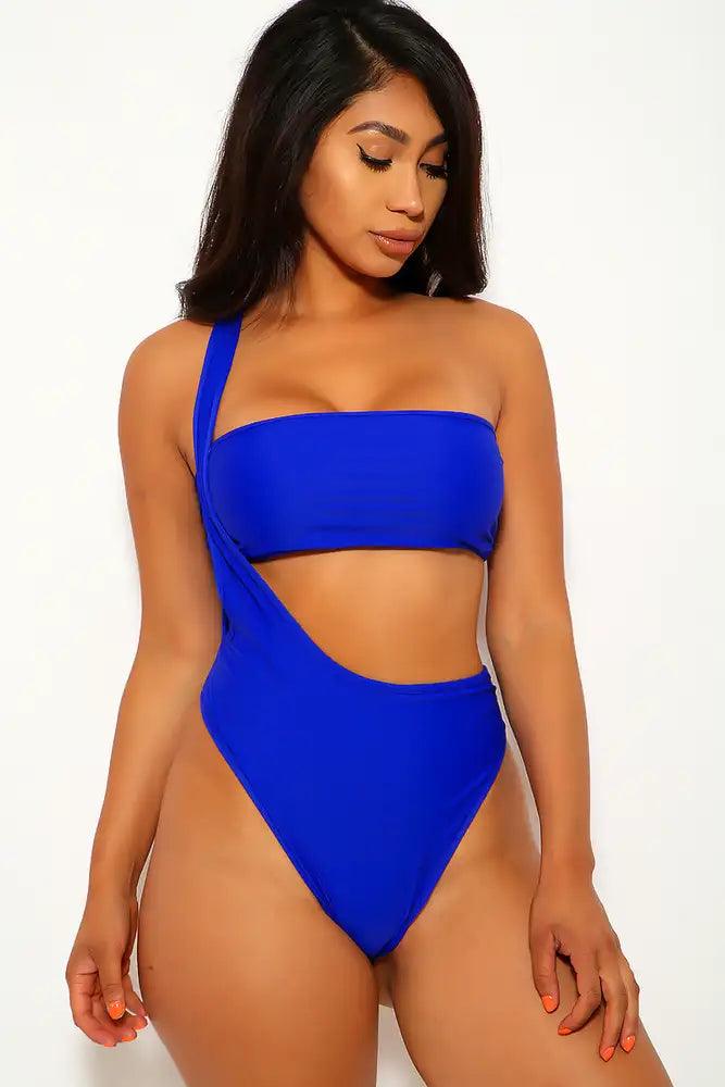 Royal Blue Bandeau Two Piece Swimsuit - AMIClubwear