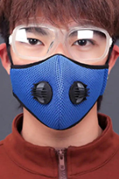Royal Blue Double Respirator Filter Face Mask - AMIClubwear