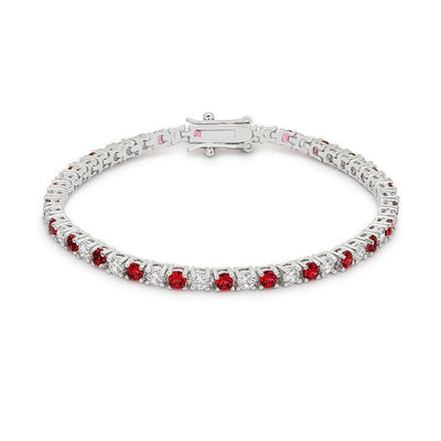 Ruby Red Cubic Zirconia Tennis Bracelet - AMIClubwear