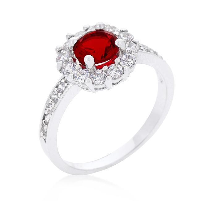 Ruby Red Halo Engagement Ring - AMIClubwear