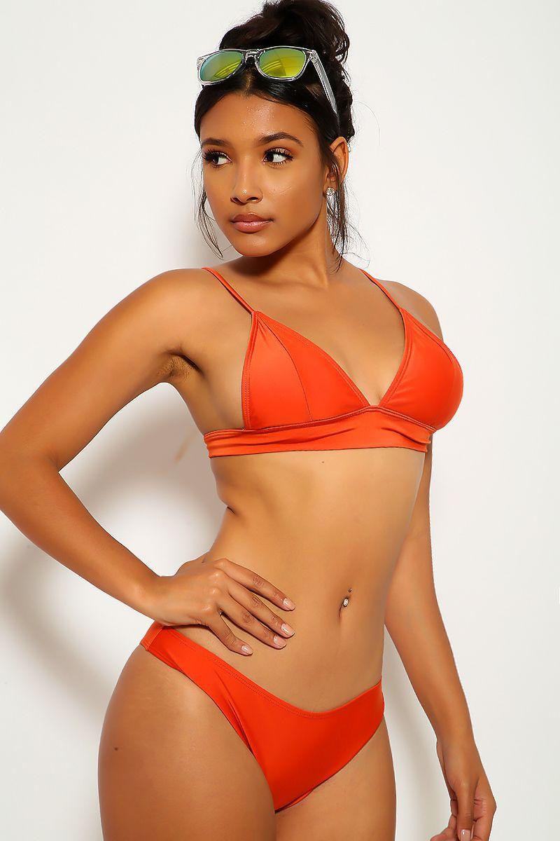 Rust Low Rise Two Piece Swimsuit - AMIClubwear