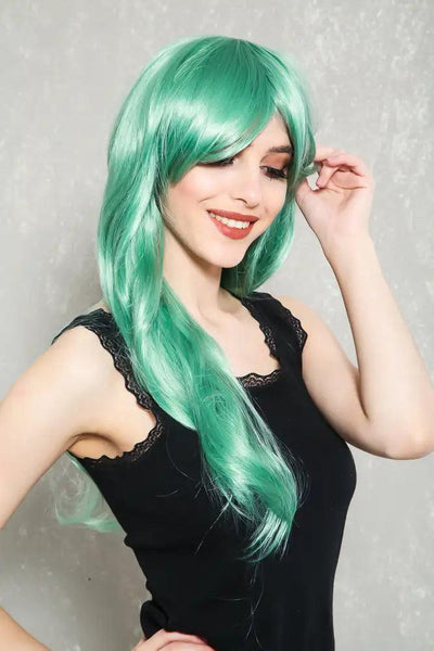 Sage Side Sweep Bangs Wavy Hair Costume Wig - AMIClubwear