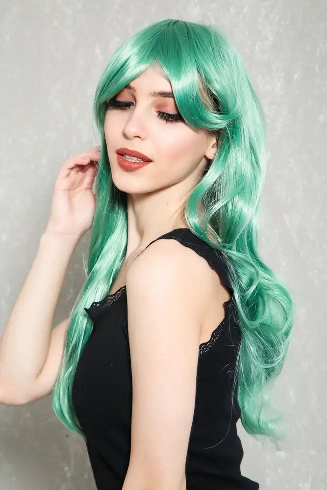 Sage Side Sweep Bangs Wavy Hair Costume Wig - AMIClubwear