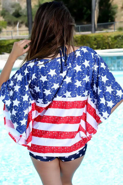 Sexy America Flag One Piece Cover Up - AMIClubwear