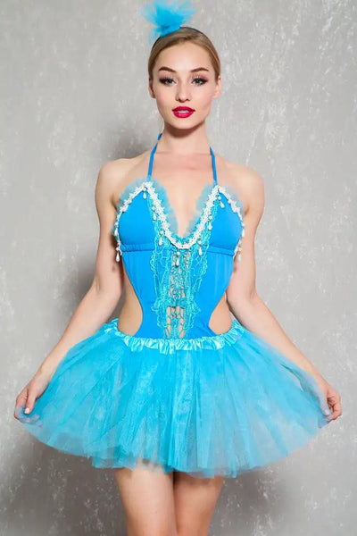 Sexy Bahama Blue Beaded 3Pc Valley Costume - AMIClubwear