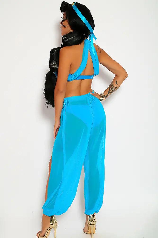 Sexy Bahama Blue Celebrity Princess J Sequin 4 Piece Halloween Costume - AMIClubwear