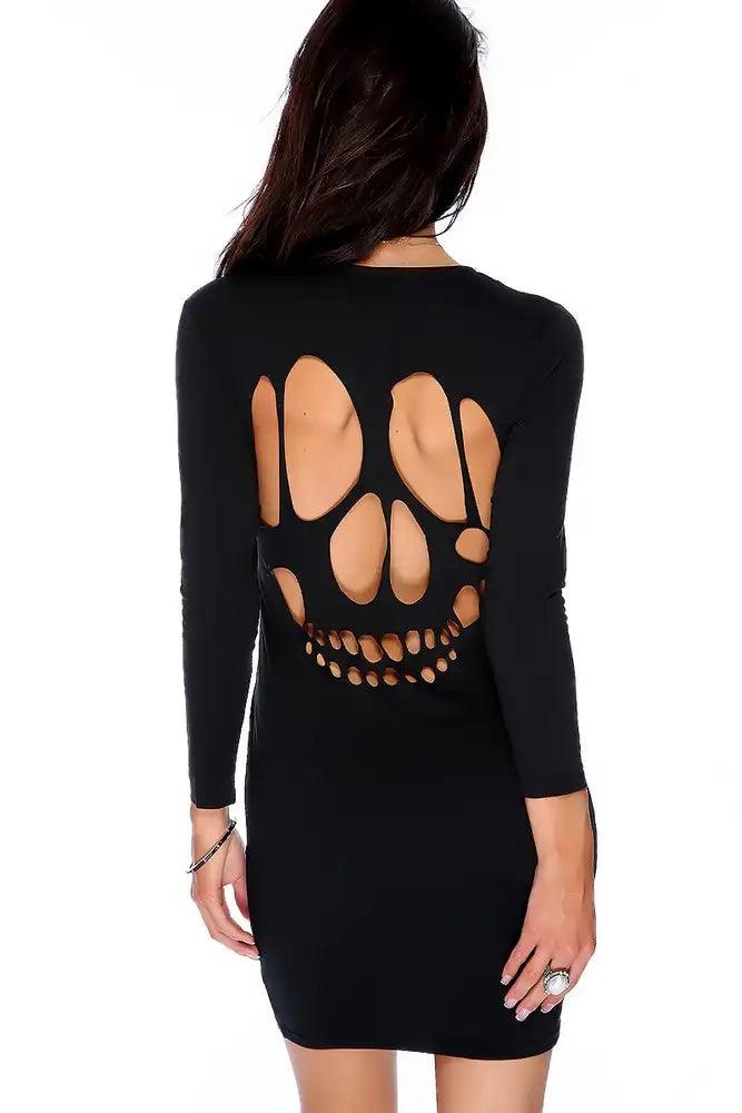 Sexy Black Back Skeleton Long Sleeve Costume - AMIClubwear