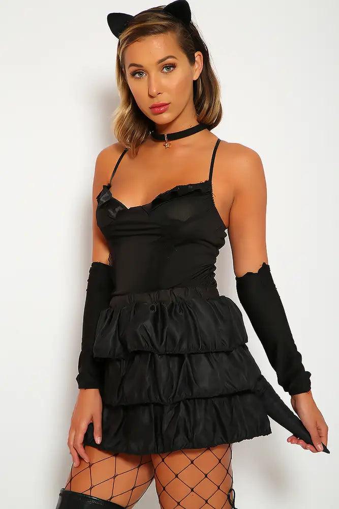 Sexy Black Cat Costume Five Piece  AMIClubwear