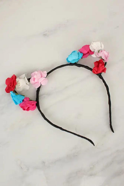 Sexy Black Flower Accent Headband - AMIClubwear