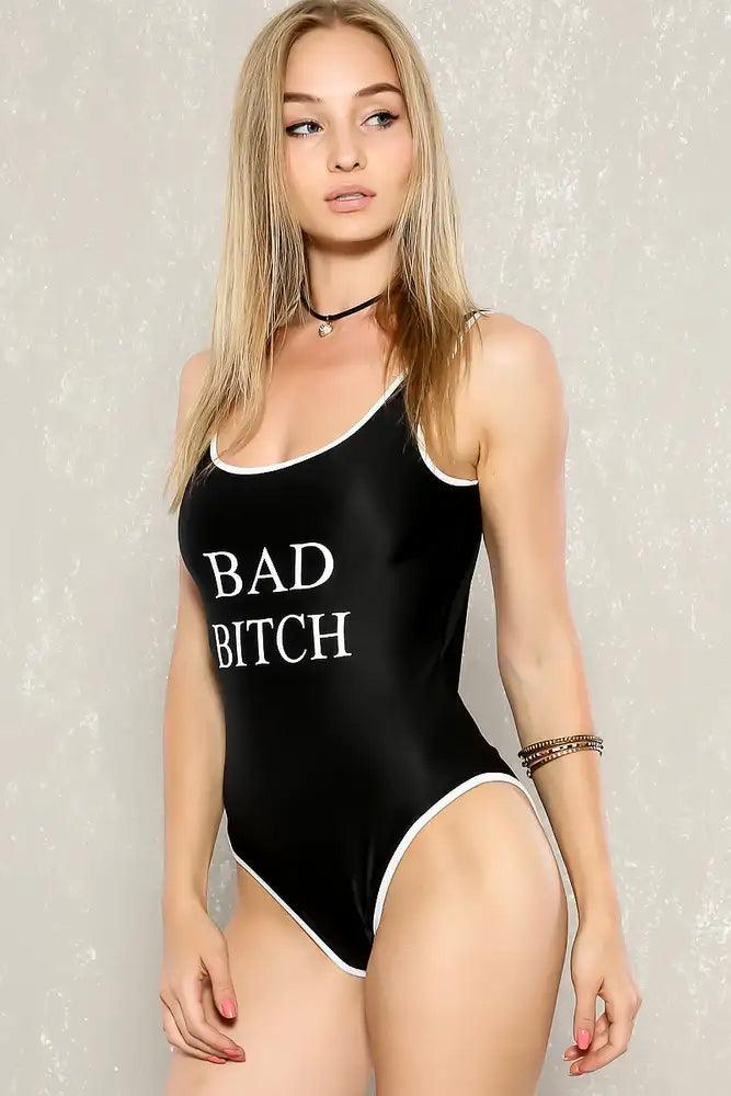 Sexy Black Graphic Print One Piece Swimsuit - AMIClubwear