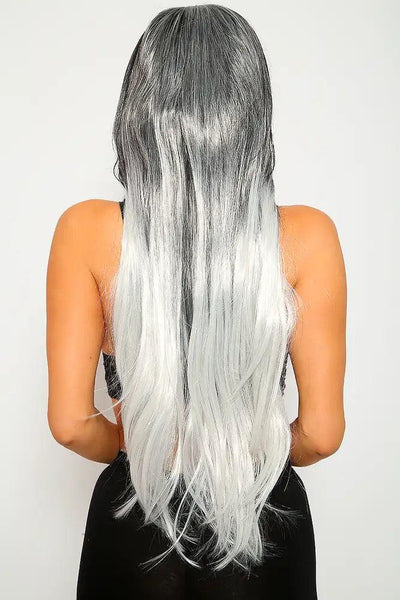 Sexy Black Grey Ombre Long Wig - AMIClubwear