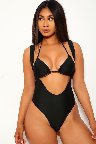 Sexy Black Halter Two Piece Swimsuit - AMIClubwear