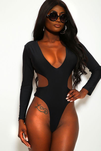 Sexy Black Long Sleeves Monokini - AMIClubwear