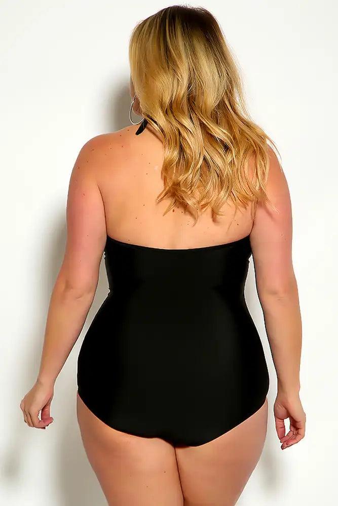 Sexy Black Mesh Cutout One Piece Form Fitting Mid Cover Swimsuit - AMIClubwear