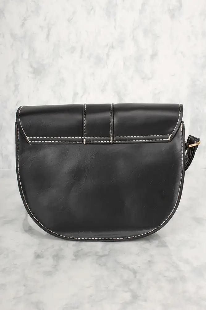 Sexy Black O-Ring Small Shoulder Handbag - AMIClubwear
