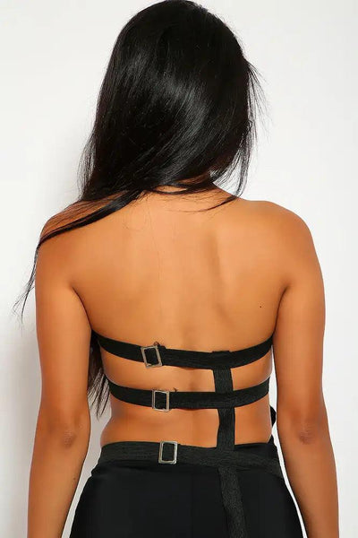 Sexy Black Patent Cut Out Three Piece Versatile Costume - AMIClubwear