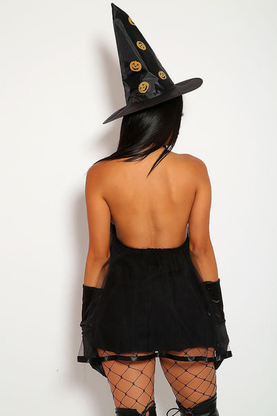 Sexy Black Pumpkin Halter 2 Pc Costume - AMIClubwear