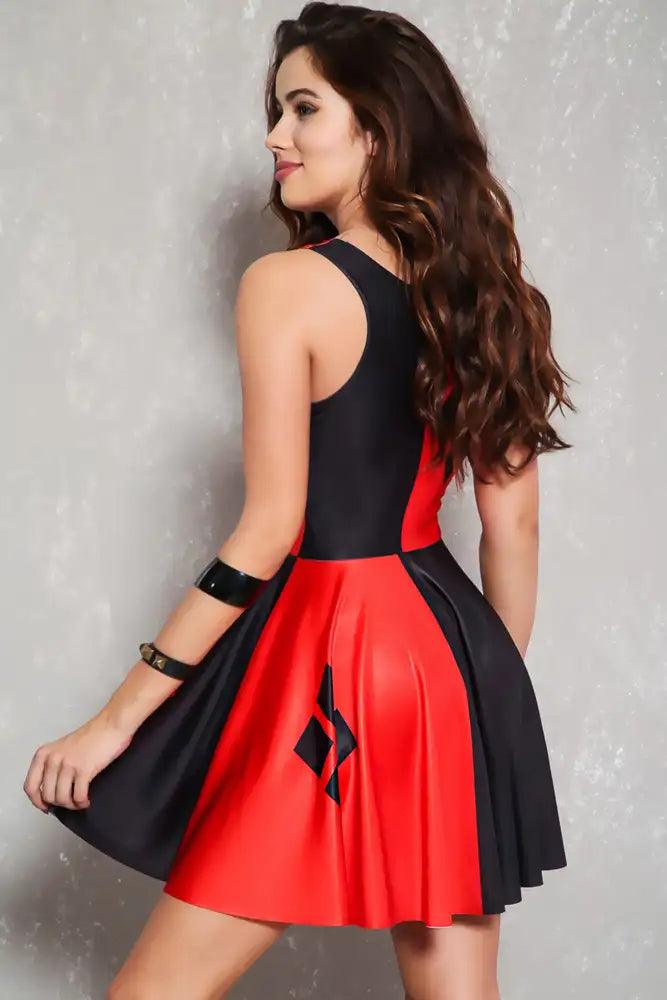 Sexy Black Red Dress Jester Costume - AMIClubwear