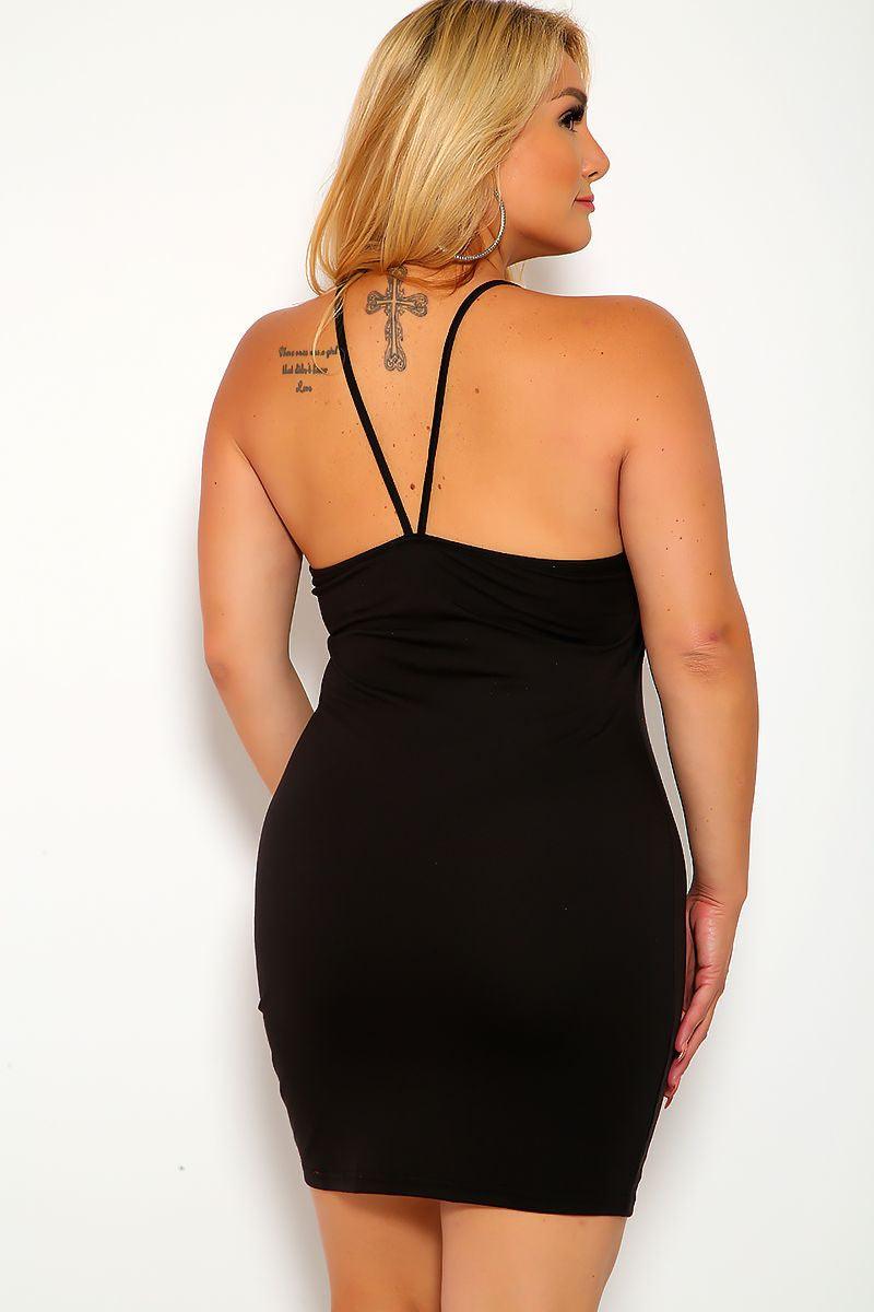 Sexy Black Sleeveless Bodycon Plus Size Casual Dress - AMIClubwear