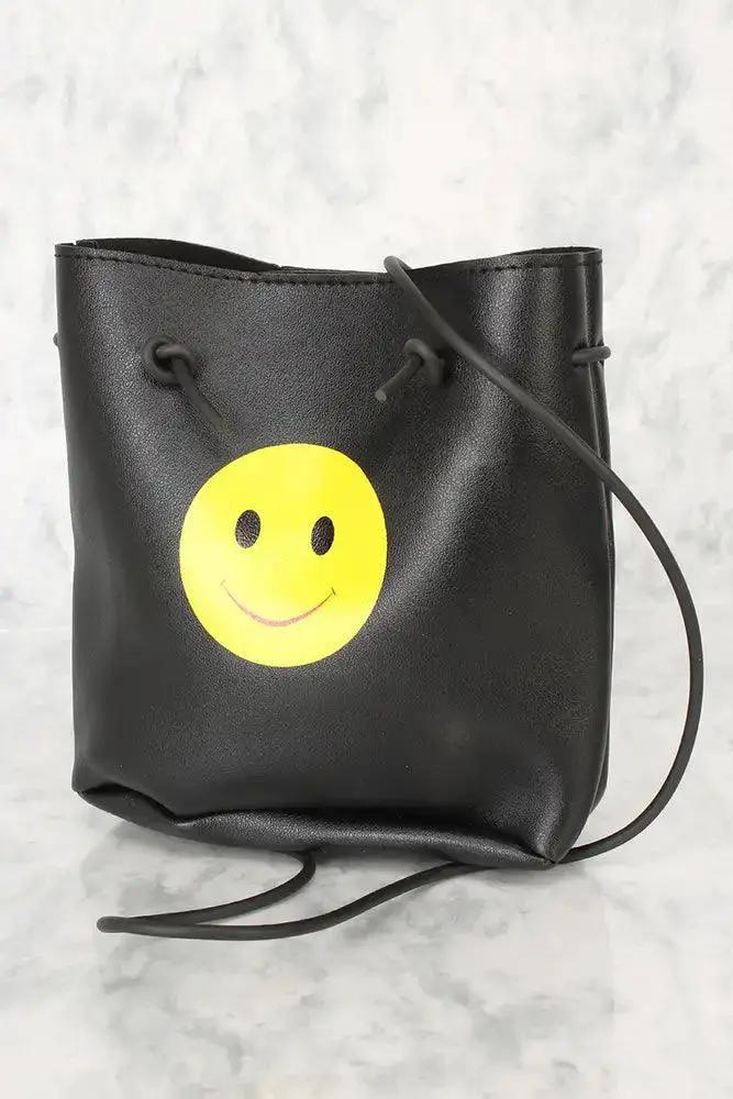 Sexy Black Smiley Face Print Small Shoulder Handbag