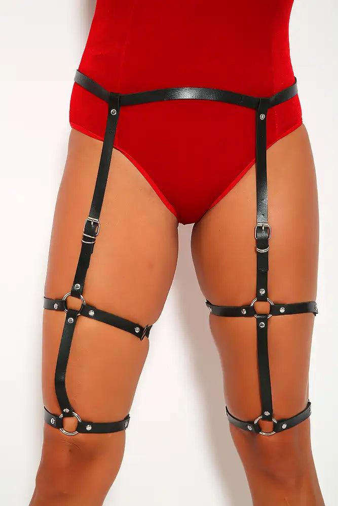 Sexy Black Strappy Studded Costume Accessory - AMIClubwear