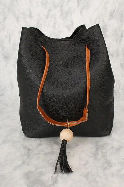 Sexy Black Tassel Boho Shoulder Handbag - AMIClubwear