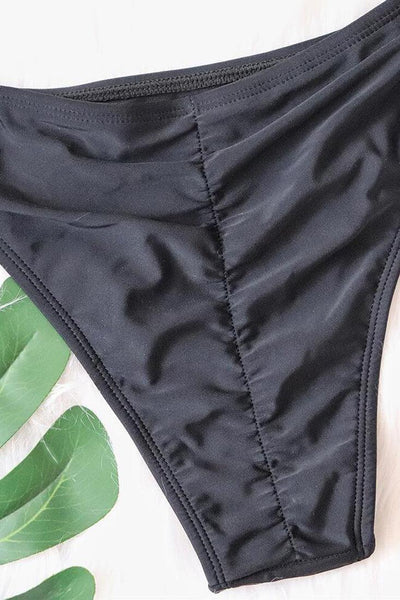 Sexy Black Triangle Bikini With Gemstone Details - AMIClubwear
