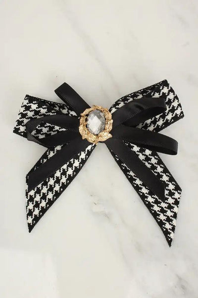 Sexy Black White Bow Tie Hair Clip - AMIClubwear