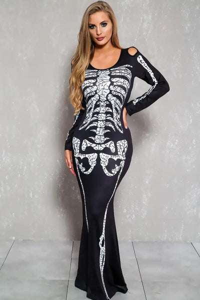 Sexy Black White Skeleton Dress Costume - AMIClubwear