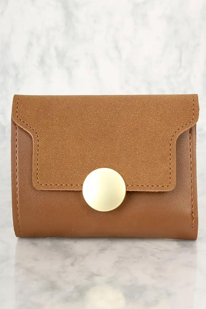 Sexy Brown Faux Leather Mini Wallet - AMIClubwear