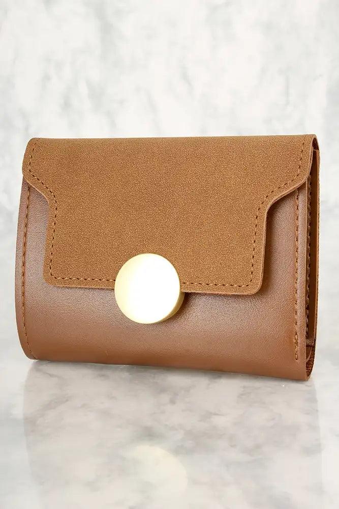 Sexy Brown Faux Leather Mini Wallet - AMIClubwear