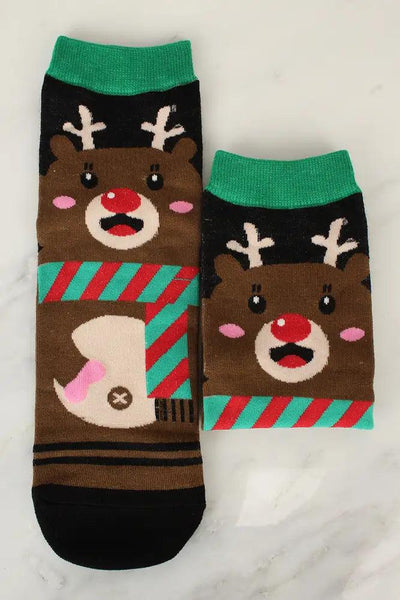 Sexy Brown Green Holiday Ankle High Socks - AMIClubwear