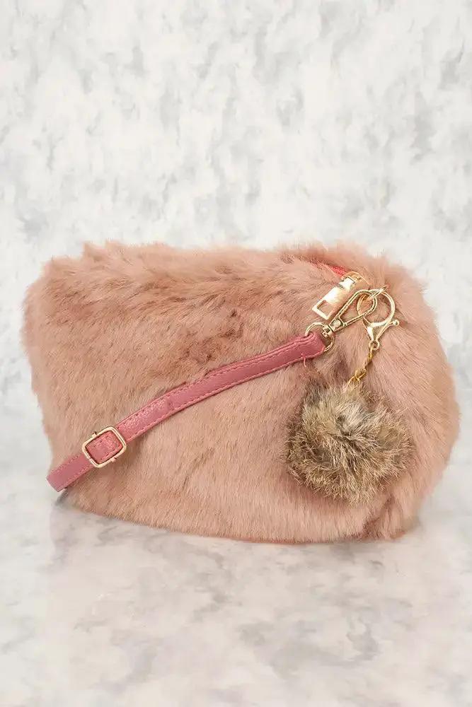 Sexy Camel Faux Fur Shoulder Handbag