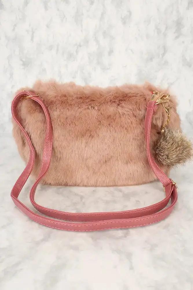 Sexy Camel Faux Fur Shoulder Handbag