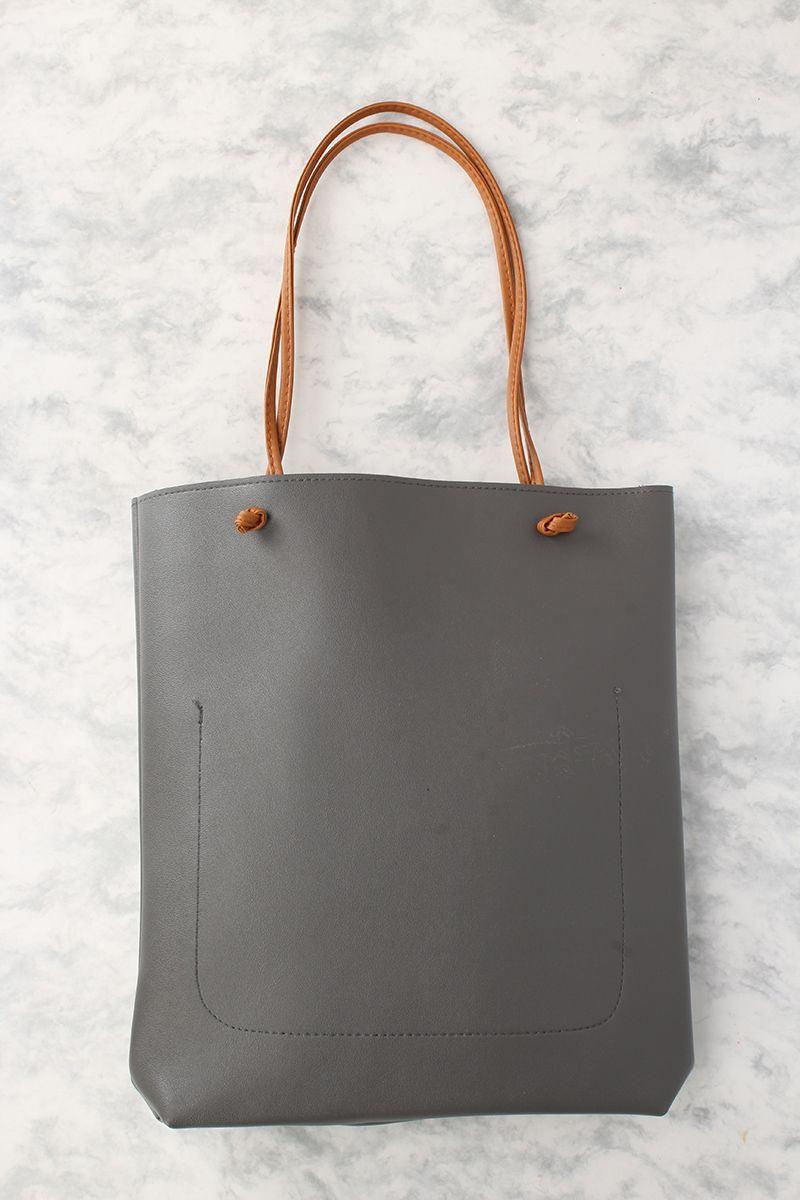 Sexy Charcoal Fries Print Casual 2Pc. Tote Handbag - AMIClubwear