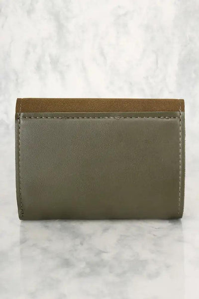 Sexy Dark Olive Faux Leather Mini Wallet - AMIClubwear