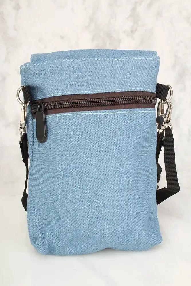 Sexy Denim Red Cactus Patch Mini Satchel Handbag